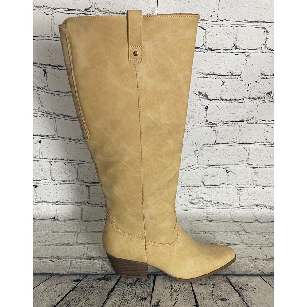 Frye & Co NWOT Womens Selah Riding Cowboy Boot 11M Cream Leather Stacked Heel - Picture 7 of 12